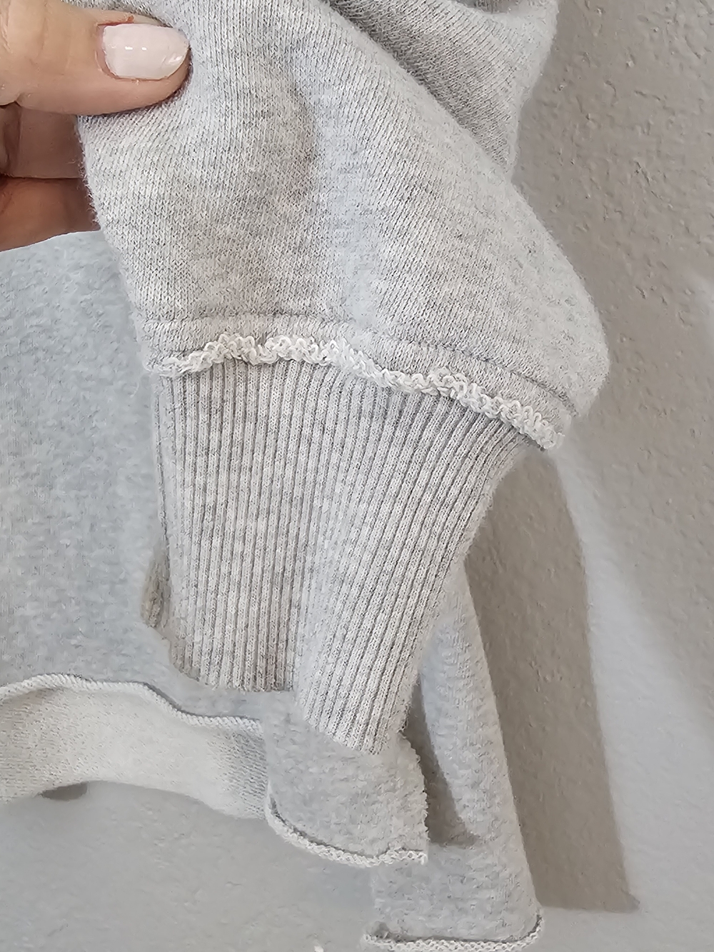 aerie Light Grey V-Neck Sweatshirt w/ 'Good Energy' Graphic Womens XS Oversized - Picture 4 of 11